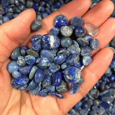 500g 7mm-9mm Polished Natural Quartz Healing Stone Lapis Lazuli Gravel Blue Crystal Tumbled Stones