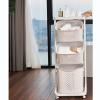 3 Tier Rolling Laundry Basket Cart with Wheels,Multipurpose Bathroom Laundry Rolling Laundry Sorter Hamper Storage Shelf Bin Removable Storage Basket with Handle for Bathroom Kitchen Laundry Room view 2