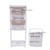 3 Tier Rolling Laundry Basket Cart with Wheels,Multipurpose Bathroom Laundry Rolling Laundry Sorter Hamper Storage Shelf Bin Removable Storage Basket with Handle for Bathroom Kitchen Laundry Room view 3