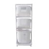 3 Tier Rolling Laundry Basket Cart with Wheels,Multipurpose Bathroom Laundry Rolling Laundry Sorter Hamper Storage Shelf Bin Removable Storage Basket with Handle for Bathroom Kitchen Laundry Room view 4