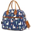 FlowFly Insulated Lunch Bag With Shoulder Strap for Women, Men, and Kids, Large and Reusable, Handle, Freezable Work and School Travel Tote and Meal Prep Organizer,Alpaca view 1
