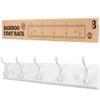 Badiano Wooden Coat Rack, Wall-Mounted Organizer for Closet, Entryway, Hallway, Foyer, Bedroom, Heavy Duty Double Hooks for Hanging Towels, Bags, Hats, Jackets, Key (White, 5 Hooks) view 1