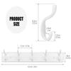 Badiano Wooden Coat Rack, Wall-Mounted Organizer for Closet, Entryway, Hallway, Foyer, Bedroom, Heavy Duty Double Hooks for Hanging Towels, Bags, Hats, Jackets, Key (White, 5 Hooks) view 2
