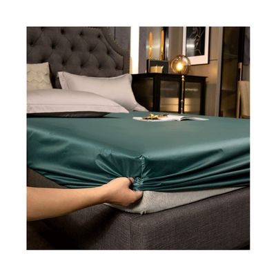 MZP Twin Waterproof Mattress Protector Cover Breathable Soft Silk Fabric is Soft and Smooth Premium Mattress Protector 25cm deep Fitted Sheets Mattress Cover (Color : Green, Size : 180cmx200cm)
