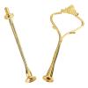 Aqur2020 Cake Plate Stand Handle Multi-Tiers Cake Cupcake Tray Stand Fruit Plate Hardware Fitting Holder Zinc Alloy For Birthday Parties Anniversaries (Gold)(Two layers of gold) view 1