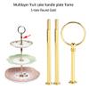 Aqur2020 Cake Plate Stand Handle Multi-Tiers Cake Cupcake Tray Stand Fruit Plate Hardware Fitting Holder Zinc Alloy For Birthday Parties Anniversaries (Gold)(Two layers of gold) view 4