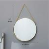 Albett Glod Round Wall Mirror, Metal Frame Bathroom Mirror with Base, Circle Wall Mounted Mirror for Dressing Table, Bathroom, Desk view 2