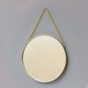 Albett Glod Round Wall Mirror, Metal Frame Bathroom Mirror with Base, Circle Wall Mounted Mirror for Dressing Table, Bathroom, Desk view 4