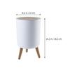 Cabilock 1pc Pop-lid Trash Can with High Feet Design Practical Kitchen Ash-bin for Household Use Elegant Grain Appearance Keeps Garbage Bags Hidden and Room Tidy view 2