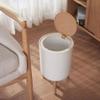 Cabilock 1pc Pop-lid Trash Can with High Feet Design Practical Kitchen Ash-bin for Household Use Elegant Grain Appearance Keeps Garbage Bags Hidden and Room Tidy view 3