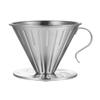 Coffee Filter Cup, Hosuho 14 * 10 * 8.5 cm Stainless Steel Coffee Filter, Silver Reusable Coffee Dripper Coffee Filter Holder for Coffee Brewing and Tea Brewing view 1