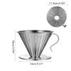 Coffee Filter Cup, Hosuho 14 * 10 * 8.5 cm Stainless Steel Coffee Filter, Silver Reusable Coffee Dripper Coffee Filter Holder for Coffee Brewing and Tea Brewing view 2