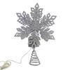 Roman 160251 LED Tricolor Snowflake Treetop with Timer, Plug-in, 12-inch Height, Metal, Silver view 1