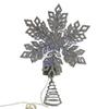 Roman 160251 LED Tricolor Snowflake Treetop with Timer, Plug-in, 12-inch Height, Metal, Silver view 3
