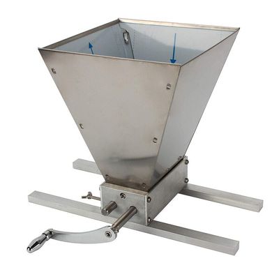 2 Rollers Manual Stainless Steel Malt Crusher Grain Malt Mill, Adjustable Barley Grinder Homebrew Grain Crusher Manual Grain Mill Low Speed Drill Available Manual Malt Mill with 7L Capacity Hopper