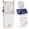 Allxin Portable Neck Fan Mini Quiet Handheld Personal Foldable USB Rechargeable Fan with Phone Holder founction for Home Office Outdoor Travel, Hands Free Necklace Fans view 1