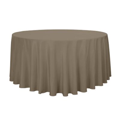 sancua Round Tablecloth - 120 Inch - Water Resistant Spill Proof Washable Polyester Table Cloth Decorative Fabric Table Cover for Dining Tables, Buffet Parties and Camping, Taupe