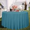 sancua Round Tablecloth - 120 Inch - Water Resistant Spill Proof Washable Polyester Table Cloth Decorative Fabric Table Cover for Dining Tables, Buffet Parties and Camping, Teal view 3