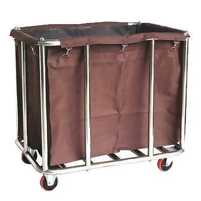 ZJMK Heavy Duty Rolling Linen Cart with 4-inch Rolling Wheels, Hotel Restaurant Laundry Hamper Sorter Basket, Laundry Cart Commercial (Size : 906582cm Brown)