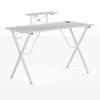 BizChair Gaming Desk - White Computer Desk - 51.5" Gamers Table with Cup Holder, Headphone Hook, and Monitor/Smartphone Stand view 1