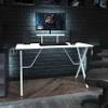 BizChair Gaming Desk - White Computer Desk - 51.5" Gamers Table with Cup Holder, Headphone Hook, and Monitor/Smartphone Stand view 2
