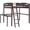 Camaflexi High Bed with Desk Loft, Twin, Cappuccino view 1