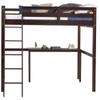 Camaflexi High Bed with Desk Loft, Twin, Cappuccino view 3