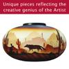 Authentic Cedar Mesa Pottery - Indian Hand Painted Brown Sonora Desert 16 1/2 x 10 1/2 Pillow Vase -(46142) view 4
