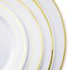 10 Pack - 6"Round Disposable Plastic Salad Dessert Plates With Gold Rim view 2