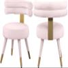 Meridian Furniture 747Pink-C Fitzroy Collection Velvet Upholstered Dining Chair with Deep Channel Tufted Back, Set of 2, Pink, 24.5" W x 22" D x 29.5" H view 1