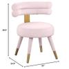 Meridian Furniture 747Pink-C Fitzroy Collection Velvet Upholstered Dining Chair with Deep Channel Tufted Back, Set of 2, Pink, 24.5" W x 22" D x 29.5" H view 2
