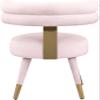 Meridian Furniture 747Pink-C Fitzroy Collection Velvet Upholstered Dining Chair with Deep Channel Tufted Back, Set of 2, Pink, 24.5" W x 22" D x 29.5" H view 3