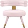 Meridian Furniture 747Pink-C Fitzroy Collection Velvet Upholstered Dining Chair with Deep Channel Tufted Back, Set of 2, Pink, 24.5" W x 22" D x 29.5" H view 4