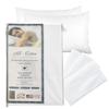 National Allergy Premium 100% Cotton Zippered Pillow Protector - Standard Size - White - 2 Pack - 300 Thread Count - Hypoallergenic Bed Pillowcase with Zipper - Breathable Encasement Cover view 1