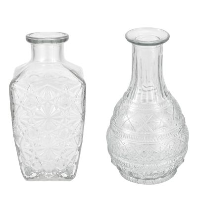 2 Pcs vase Flower Greeny Plants Pot Floral Art Desktop Decor European Style Decor Succulent containers Terrarium Container Vintage Dining Table Slender Plant Stand Glass