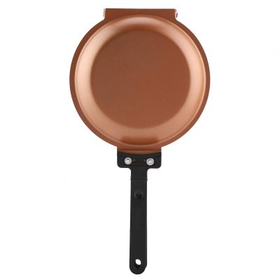 01 Double Sided Egg Frying Pan, Non-Stick Premium Iron Double Side Flip Pan Pancake Maker Household Kitchen Cookware for Pancake,Toasted Bread and Fried Egg