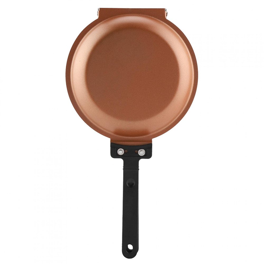 01 Double Sided Egg Frying Pan, Non-Stick Premium Iron Double Side Flip Pan Pancake Maker Household Kitchen Cookware for Pancake,Toasted Bread and Fried Egg