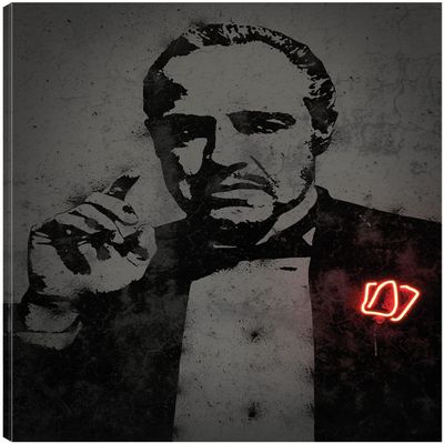 Fine Art Canvas Godfather Canvas Wall Decor by Artist Octavian Mielu for Living Room, Bedroom, Bathroom, Kitchen, Office, Bar, Dining & Guest Room - Ready to Hang - 35 in x 46 in