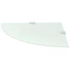 KTHLBRH Corner Shelf with Chrome Supports Glass White 13.8"x13.8"Glass Floating Shelves Bathroom Shelf Bathroom Storage Organizer Shelf view 3