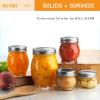 100Pcs/50 sets Canning Lids and Rings Wide mouth, Premium Mason Jar Lids with Rings/Bands for Ball, Kerr Jars - Food Grade Material, 100% Fit & Airtight for Wide Mouth Mason Jars view 2