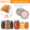 100Pcs/50 sets Canning Lids and Rings Wide mouth, Premium Mason Jar Lids with Rings/Bands for Ball, Kerr Jars - Food Grade Material, 100% Fit & Airtight for Wide Mouth Mason Jars view 3