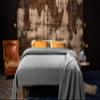 100% Cotton Basket Weave Thermal Bed Blanket Breathable Super Soft Layering All Season Light Weight for Home Decoration (Grey, Full/Queen) view 3