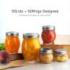 100Pcs/50 sets Canning Lids and Rings Regular mouth, Premium Mason Jar Lids with Bands/Rings for Ball, Kerr Jars - Food Grade Material, 100% Fit & Airtight for Regular Mouth Mason Jars view 2
