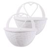 Hemoton Plastic Wall Decor 2 Piece Rattan Style Hanging Flower Pots Exquisite Home Decor Easy to Hang view 2