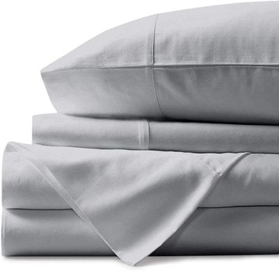 Luxury Super Soft Premium Hotel Collection Long Staple 800 Series Durable Egyptian Cotton 4 Piece Bedding Bed Sheet Set 15-Inches Deep Pocket Silver Grey Small Double