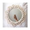 Albett Macrame Mirror Handmade Tapestry Makeup Mirror Compact Decoration Home Bedroom Decorative Mirrors Wall Mirrors view 1