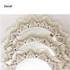 Albett Macrame Mirror Handmade Tapestry Makeup Mirror Compact Decoration Home Bedroom Decorative Mirrors Wall Mirrors view 3