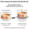2 Tier Kitchen Bamboo Steamer with Double Steel Banding for Asian Buns Dumplings Vegetables Fish Rice view 4