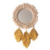 Albett Macrame Feather Wall Mirrors, Decor Mirror, Creative Makeup Mirrors Bath Room Tapestry, Mirror Wall Hanging of Bedroom view 1