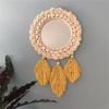 Albett Macrame Feather Wall Mirrors, Decor Mirror, Creative Makeup Mirrors Bath Room Tapestry, Mirror Wall Hanging of Bedroom view 3